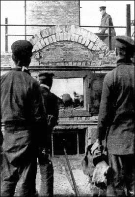 The campaign against opium: balls of the drug are placed in a furnace in Shanghai in 1919.